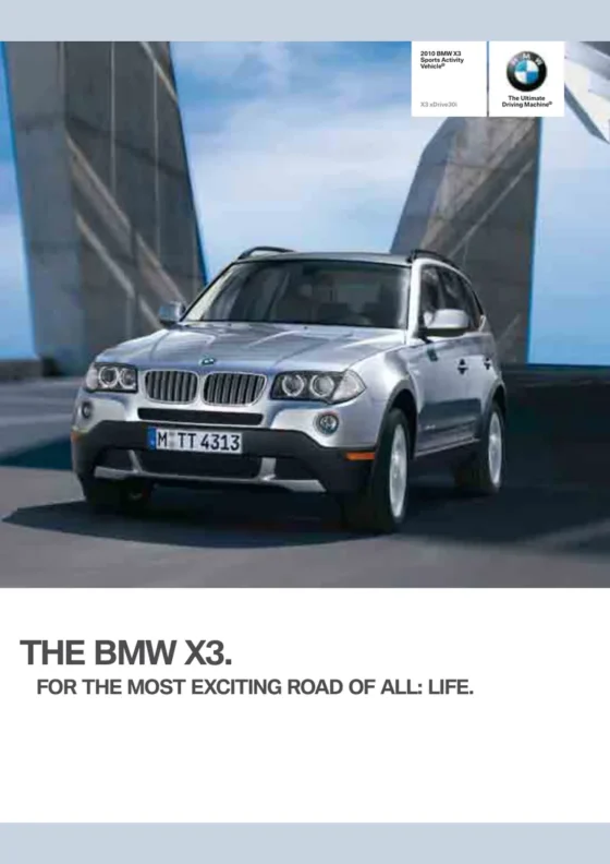Cover of the 2010 BMW X3 Brochure