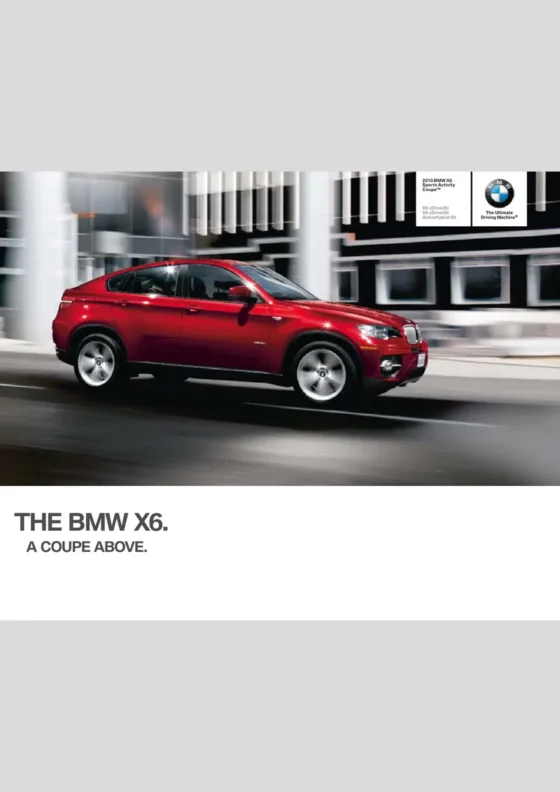 Cover of the 2010 BMW X6 Brochure