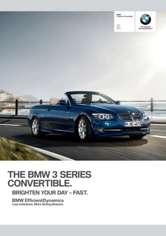 Cover of the 2012 BMW 3 Series Convertible Brochure