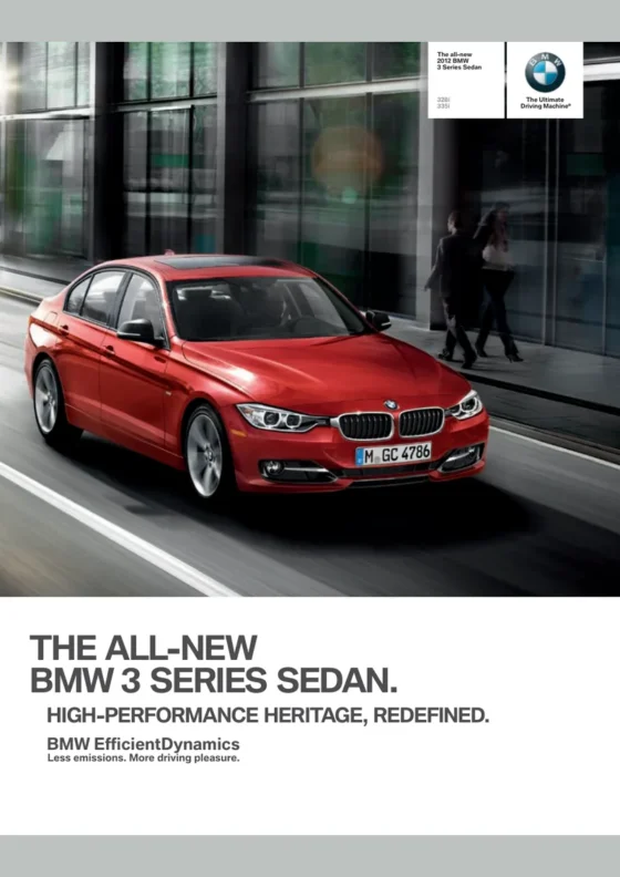 Cover of the 2012 BMW 3 Series Sedan Brochure