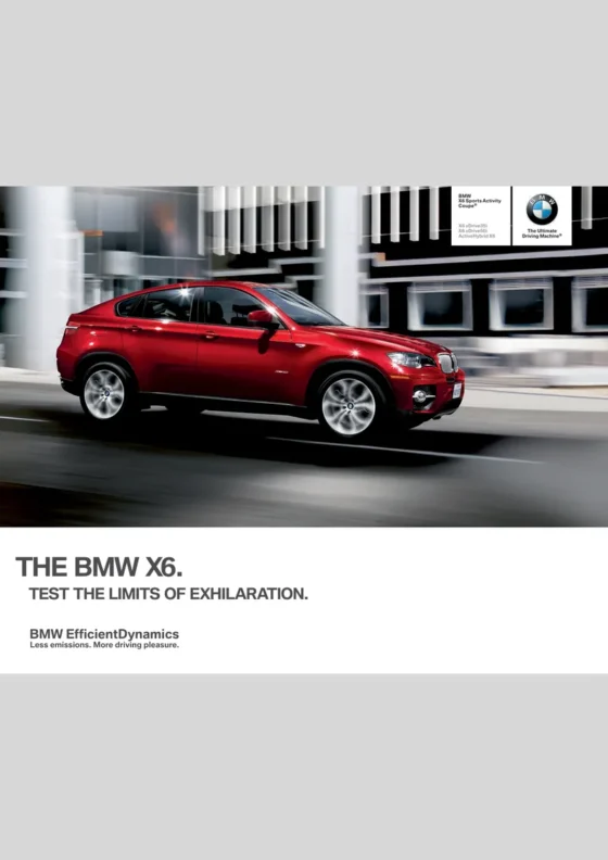 Cover of the 2012 BMW X6 Brochure