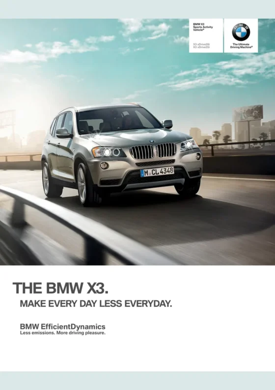 Cover of the 2013 BMW X3 Brochure