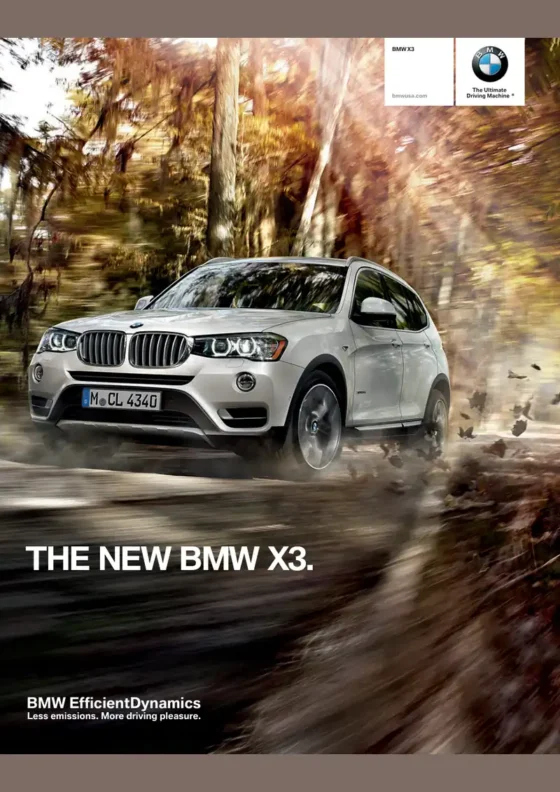 Cover of the 2015 BMW X3 Brochure