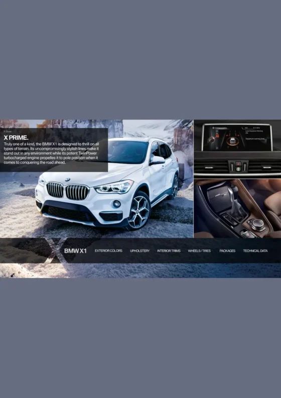 Cover of the 2018 BMW X1 Brochure